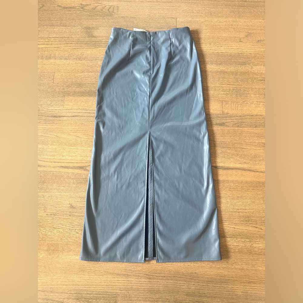Mare Mare by Anthropologie Slate Faux Leather Maxi Skirt-Size Medium - Picture 10 of 11